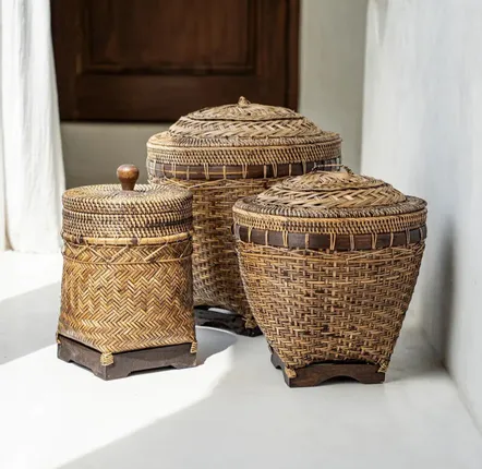 Bathroom waste baskets - The Bathroom Bin Basket - Natural Brown - BAZAR BIZAR LIVING