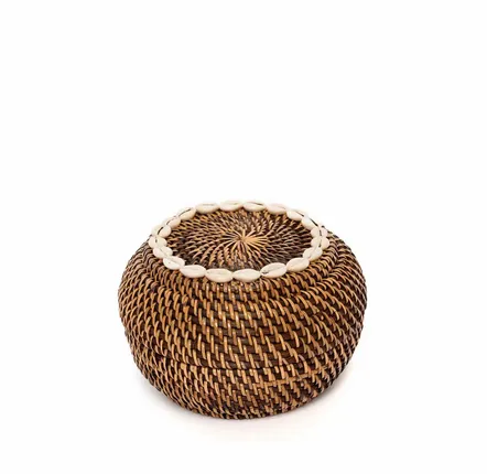 Caskets and boxes - The Colonial Peek-a-Boo Basket - Natural Brown - S - BAZAR BIZAR LIVING