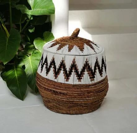 Caskets and boxes - The Little Bay Beach Basket - Natural White - L - BAZAR BIZAR LIVING