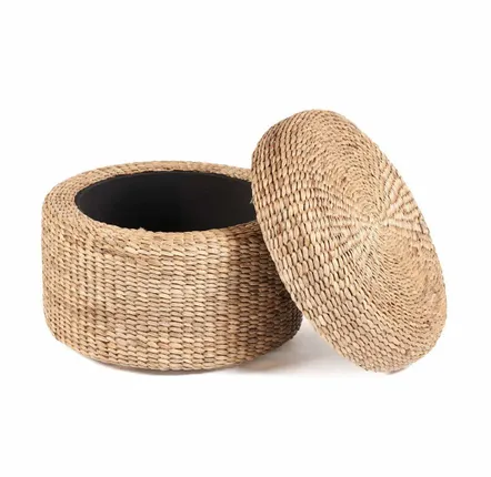 Poufs - Le Pouf Coffre Rond - Naturel - BAZAR BIZAR LIVING