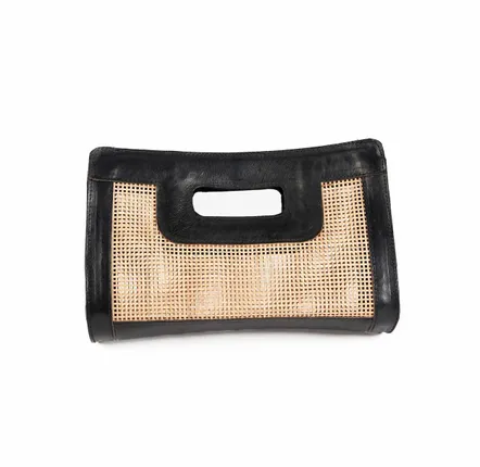 Clutches - The Riviera Noir Clutch - Natural Black - BAZAR BIZAR LIVING
