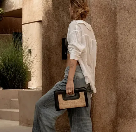 Clutches - The Riviera Noir Clutch - Natural Black - BAZAR BIZAR LIVING