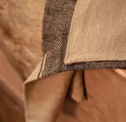 Torchons - Le Torchons Linen Moody - Noir Naturel - 50x70 - BAZAR BIZAR LIVING