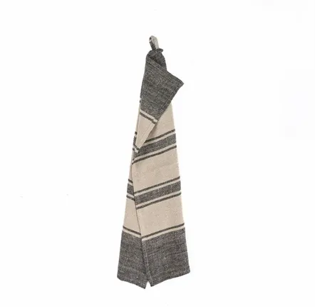 Torchons - Le Torchons Linen Smudge - Noir Naturel - 50x70 - BAZAR BIZAR LIVING
