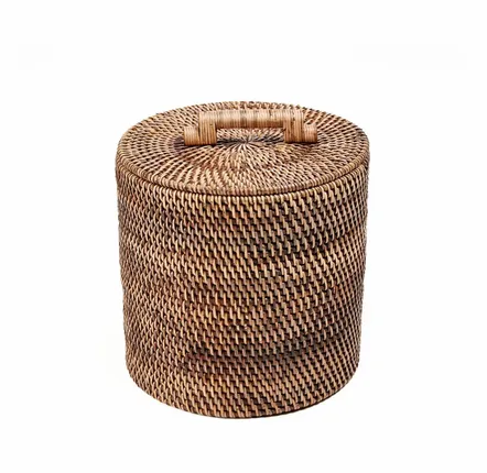 Boîtes de rangement  - Le Panier En Rotin Bas - Brun Naturel - BAZAR BIZAR LIVING
