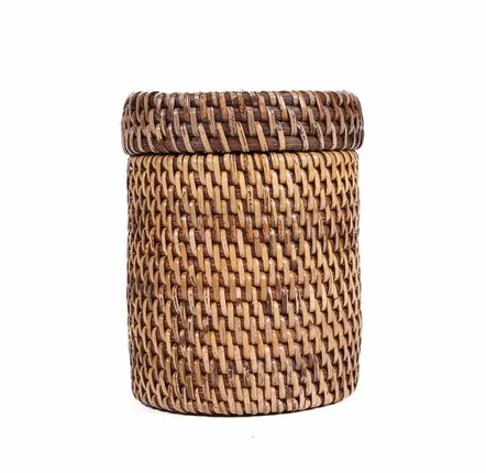 Caskets and boxes - The Rattan Canister - Natural Brown - BAZAR BIZAR LIVING