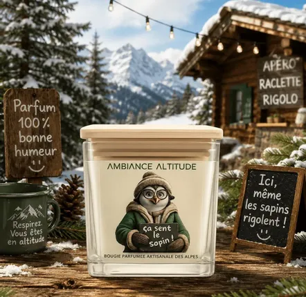 Customizable objects - Scented Natural Candle SMELLS LIKE FIR! - AMBIANCE ALTITUDE