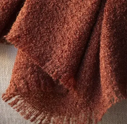 Throw blankets - THROW CIRRUS CHOCOLAT 140X180CM (55''X71'') 100% MOHAIR - BRUN DE VIAN-TIRAN