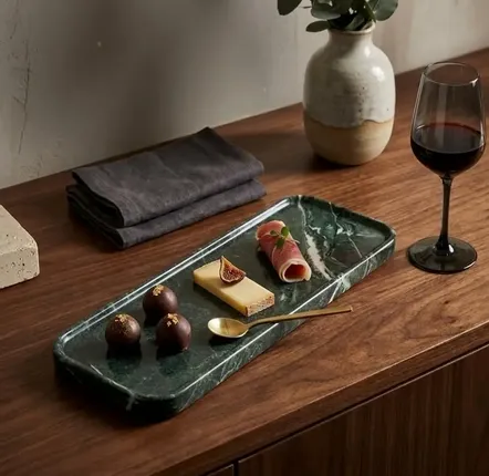 Plateaux - Plateau en marbre vert 450X150MM - SAGIT