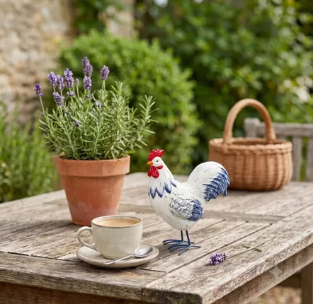 Sculptures, statuettes et miniatures - Figurine Coq Bleu blanc rouge 9 cm - ROLANDE DU DREUILH  LACE JEWEL