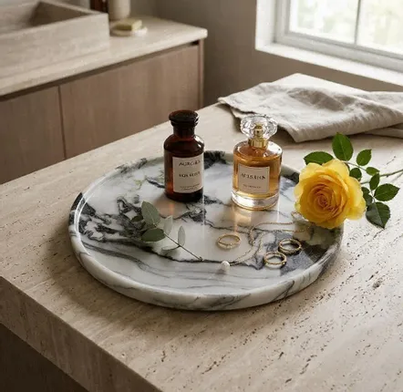 Plateaux - Plateau en marbre vert blanc - SAGIT