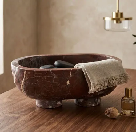 Plateaux - Bol en marbre Rosso Levanto - SAGIT