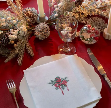 Napkins - RED THROAT - FRANÇOISE PAVIOT