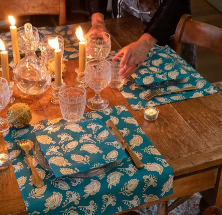 Napkins - BLUE CASHMERE - FRANÇOISE PAVIOT