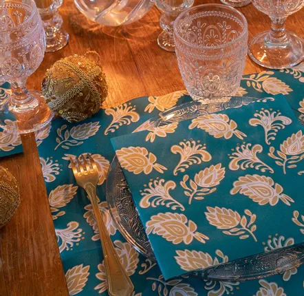Napkins - BLUE CASHMERE - FRANÇOISE PAVIOT