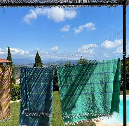 Other bath linens - hammam towel XL jade green/ocean blue 220x160cm - OTTOMANIA