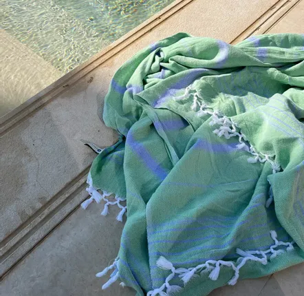 Other bath linens - hammam towel XL pistachio/lavender 220x160cm - OTTOMANIA