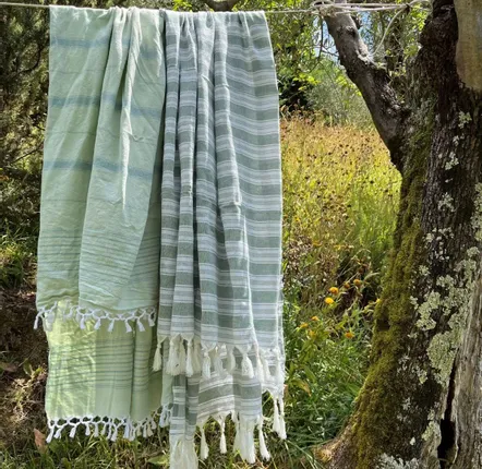 Other bath linens - hammam towel light green/grey-green 170x100cm - OTTOMANIA