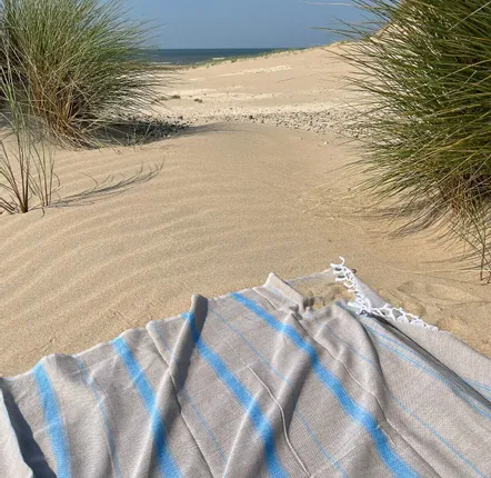 Other bath linens - hammam towel XL olive green/ocean blue 220x160cm - OTTOMANIA