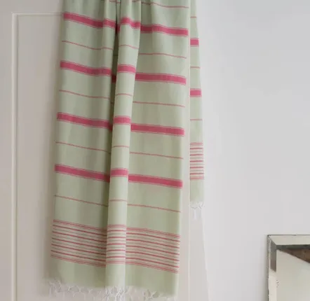 Other bath linens - hammam towel light green/fuchsia 170x100cm - OTTOMANIA