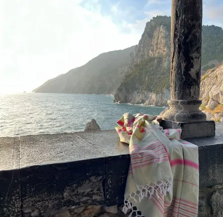 Other bath linens - hammam towel light green/fuchsia 170x100cm - OTTOMANIA