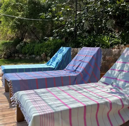 Other bath linens - hammam towel XL light green/fuchsia 220x160cm - OTTOMANIA