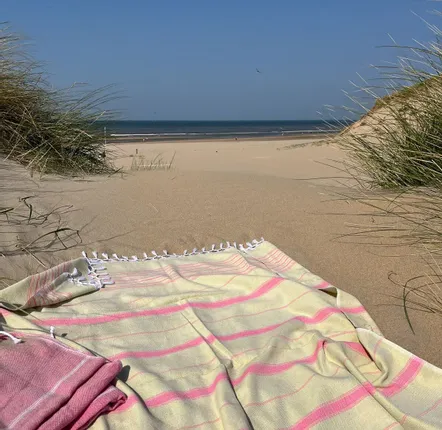 Other bath linens - hammam towel XL linden/candy pink 220x160cm - OTTOMANIA