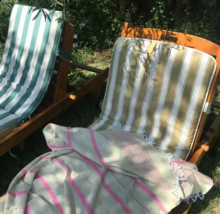 Other bath linens - hammam towel XL linden/candy pink 220x160cm - OTTOMANIA