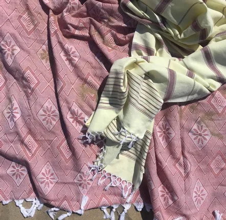 Other bath linens - hammam towel XL lemon yellow-chocolate 220x160 cm - OTTOMANIA