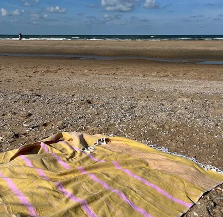 Other bath linens - hammam towel XL mustard yellow/sorbet pink 220x160cm - OTTOMANIA
