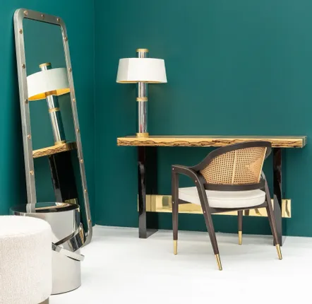 Walk-in closets - Cluster Mirror full length In Stainless Steel Structure and Bronze - DUISTT
