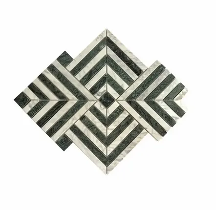 Mosaics - White green carrara marble mosaic - SAGIT