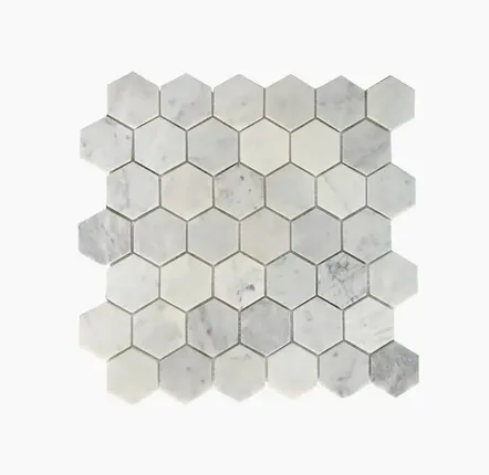 Mosaics - White carrara marble mosaic - SAGIT