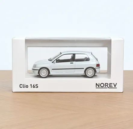 Toys - Toy car Renault Clio 16S 1991 White Jet-car 1/43 - NOREV