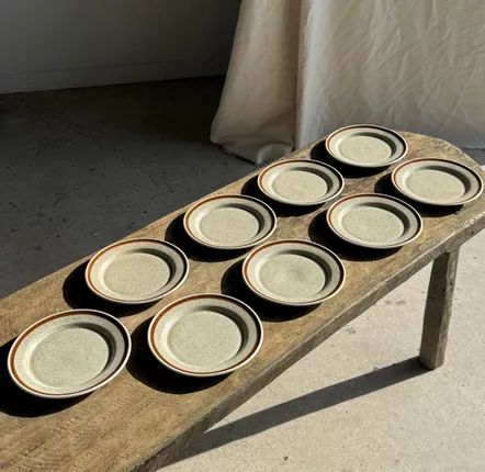 Everyday plates - Set of 9 small dessert plates in Sologne porcelain - OFFICE OBJETS