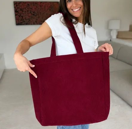 Sacs et cabas - Sac réutilisable en velours - Bordeaux  (41,5x10x 9cm) - MOONPACK