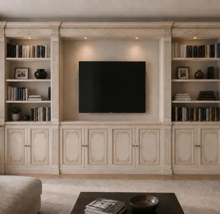 Bibliothèques - Bibliothèque décorée à la main avec 8 portes - INTERIORS ITALIA