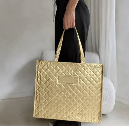 Sacs et cabas - Sac réutilisable en PP non tissé - "Oslo" Gold (41x12x35cm) - MOONPACK