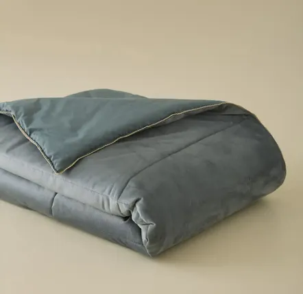 Throw blankets - Daïna storm grey bed throw - SYLVIE THIRIEZ