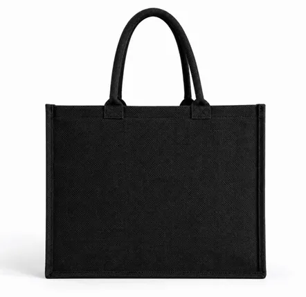 Sacs et cabas - Sac Réutilisable en Jute Noir – Ibiza L (45 × 20 × 34 cm) - MOONPACK