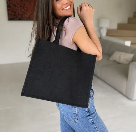 Sacs et cabas - Sac Réutilisable en Jute Noir - Ibiza M (35x15x30 cm) - MOONPACK