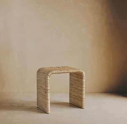 Coffee tables - Flax Natural Rattan Side Table / Stool - LO-FI HOUSE