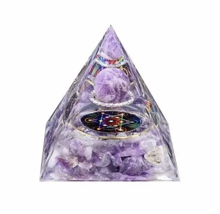 Objets de décoration - Orgonite Pyramide Amethyste Métatron - ARABESK
