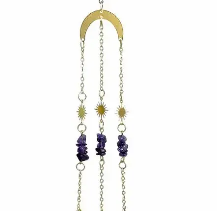 Objets de décoration - Mobile Attrape Soleil Améthyste Lune Doré 42cm - ARABESK