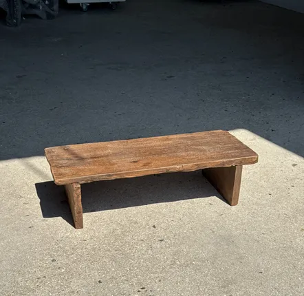 Stools - Small low bench in ancient teak from Indonesia H14 L50 - OFFICE OBJETS