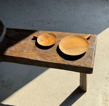 Assiettes de réception - Set de 2 coupelles de service en teck d'Indonésie D14 &D25 - OFFICE OBJETS