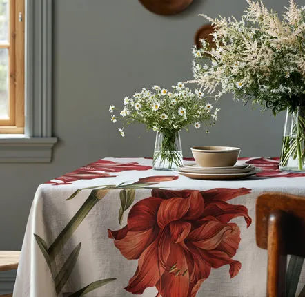 Table cloths - 100% linen tablecloth AMARYLLIS 140x250cm - NORRAVILLA