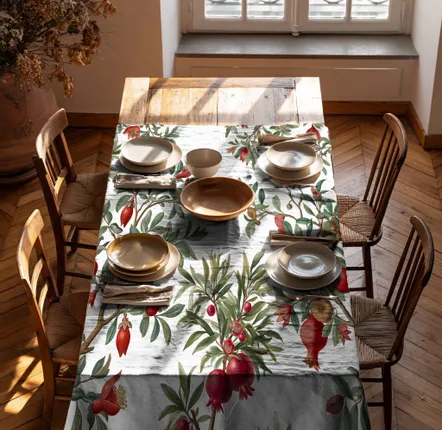 Table cloths - 100% linen tablecloth POMEGRANATE 140x250cm - NORRAVILLA