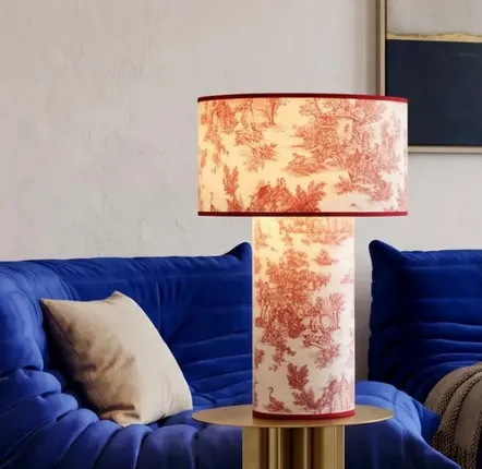 Lampes à poser - Lampe OCTAVEO en toile de Jouy - CÔTE OUEST DÉCO - PRO