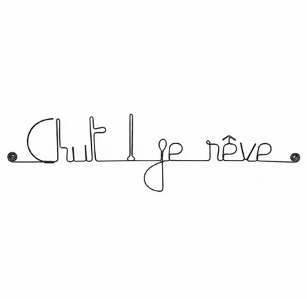 Autres décorations murales - Décoration Murale en Fil de Fer " Chut ! je rêve " - Bébé/Enfant - BIJOUX DE MUR